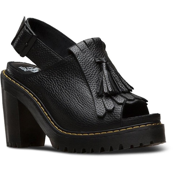 New Dr. Martens Seraphina Kiltie Tassel Platform Heeled Clogs Size EU 39 US 8 - Picture 2 of 9